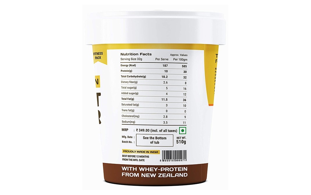 Pintola High Protein Peanut Butter Crunchy Dark Chocolate   Jar  510 grams